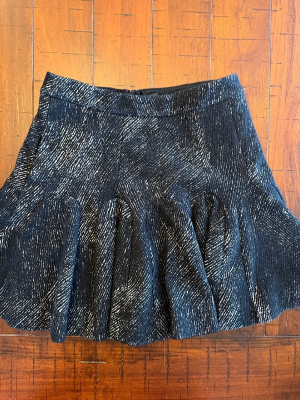 Banana Republic Marled Jacquard Fit & Flare Mini Skirt Skater Pleated Size 0
